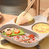 3 in 1 Breakfast Pan Nonstick Aluminum Alloy Labor Saving Pancake Frying Pan for Egg Bacon Universal Type - 45-Degree Angle