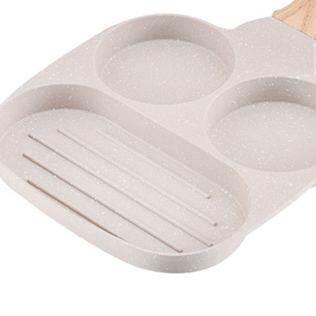 3 in 1 Breakfast Pan Nonstick Aluminum Alloy Labor Saving Pancake Frying Pan for Egg Bacon Universal Type