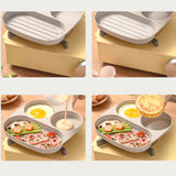 3 in 1 Breakfast Pan Nonstick Aluminum Alloy Labor Saving Pancake Frying Pan for Egg Bacon Universal Type