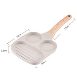 3 in 1 Breakfast Pan Nonstick Aluminum Alloy Labor Saving Pancake Frying Pan for Egg Bacon Universal Type