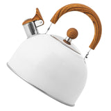 Whistle Kettle Stovetop Stainless Steel Foldable Handle Kitchen Supplies 2.5L White - Top-Down View