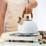 Whistle Kettle Stovetop Stainless Steel Foldable Handle Kitchen Supplies 2.5L White - 45-Degree Angle