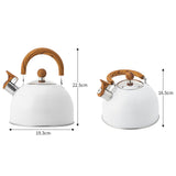 Whistle Kettle Stovetop Stainless Steel Foldable Handle Kitchen Supplies 2.5L White - Extra Image