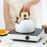 Whistle Kettle Stovetop Stainless Steel Foldable Handle Kitchen Supplies 2.5L White - Extra Image