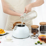 Whistle Kettle Stovetop Stainless Steel Foldable Handle Kitchen Supplies 2.5L White - Extra Image