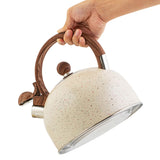 2.5L Whistling Tea Kettle Stovetop Food Grade Stainless Steel Tea Pots for Kitchen Hotel - Top-Down View