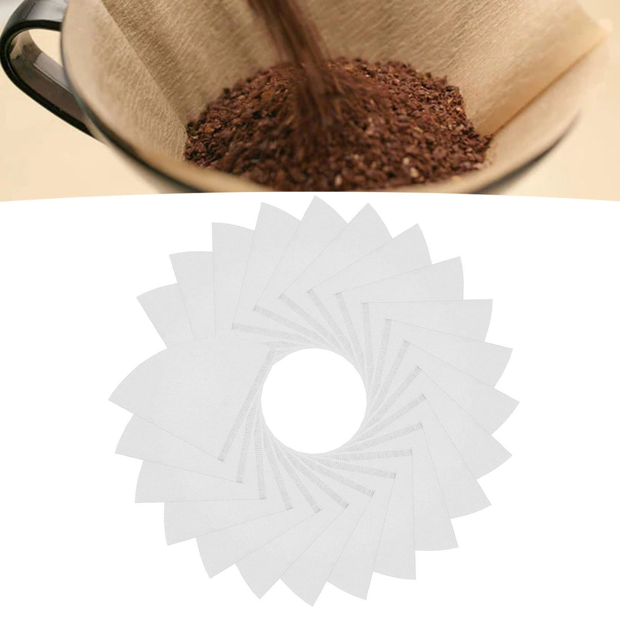 100 Pieces Filter Cone Coffee Filters 2 to 4 Cup Natural Disposable Coffee Filter Paper for Home Cafe