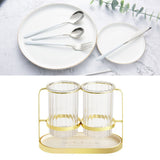 Chopsticks Drying Holder Iron PET Transparent Chopsticks Drying Caddy for Spoons Kitchen Platinum - 45-Degree Angle