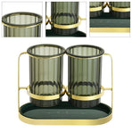 Chopsticks Drying Holder Iron PET Transparent Chopsticks Drying Caddy for Spoons Kitchen Green Gold