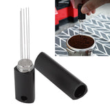 Coffee Stirrer Tool Stainless Steel Portable Coffee Needle Distributor For Italian Coffee Maker Black