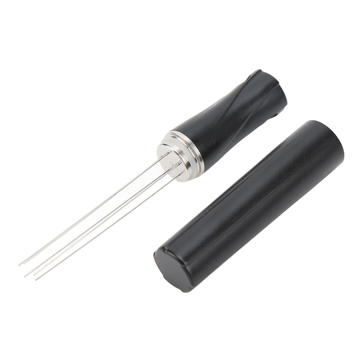 Coffee Powder Stirring Needle Professional 304 Stainless Steel Coffee Stirring Tool with Cover for Coffee Distribution Black