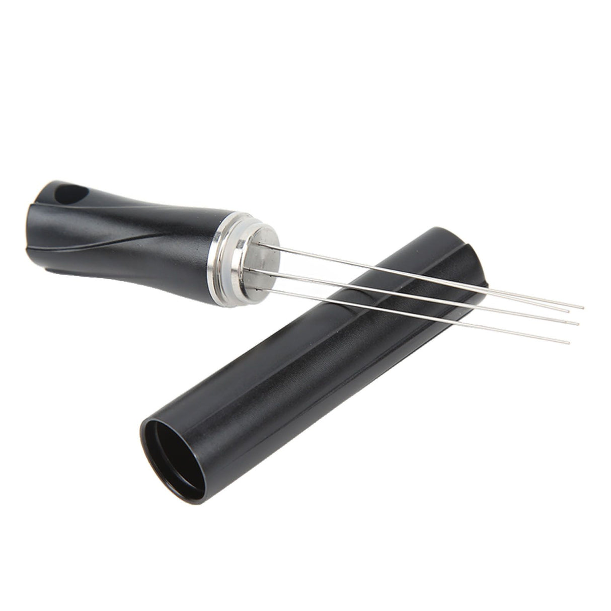 Coffee Powder Stirring Needle Professional 304 Stainless Steel Coffee Stirring Tool with Cover for Coffee Distribution Black