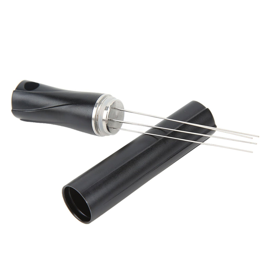 Coffee Powder Stirring Needle Professional 304 Stainless Steel Coffee Stirring Tool with Cover for Coffee Distribution Black