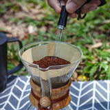 Coffee Powder Stirring Needle Professional 304 Stainless Steel Coffee Stirring Tool with Cover for Coffee Distribution Black