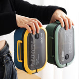 1200ml Bento Lunch Box Double Layer Insulation Lunch Box Container with Fork Spoon for Students Office Workers Green - Extra Image
