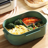 1200ml Bento Lunch Box Double Layer Insulation Lunch Box Container with Fork Spoon for Students Office Workers Green - Extra Image