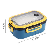 1200ml Bento Lunch Box Double Layer Insulation Lunch Box Container with Fork Spoon for Students Office Workers Blue