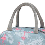 Insulated Lunch Bag Large Capacity Flamingo Pattern Portable Thickened Zipper Lunch Bag for School Work Gray Flamingo