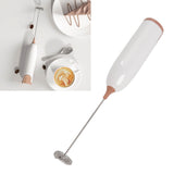 Household Electric Milk Frother Automatic Handheld Milk Foam Maker Coffee Stirring Bar Kitchen Drink Foamer White Coffee