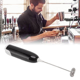 Household Electric Milk Frother Automatic Handheld Milk Foam Maker Coffee Stirring Bar Kitchen Drink Foamer Black White - Extra Image