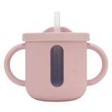 Silicone Sippy Cups Double Handles Lightweight Toddler Training Cup with Tight Leakproof Cover for Home Travelling Pink