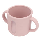 Silicone Sippy Cups Double Handles Lightweight Toddler Training Cup with Tight Leakproof Cover for Home Travelling Pink