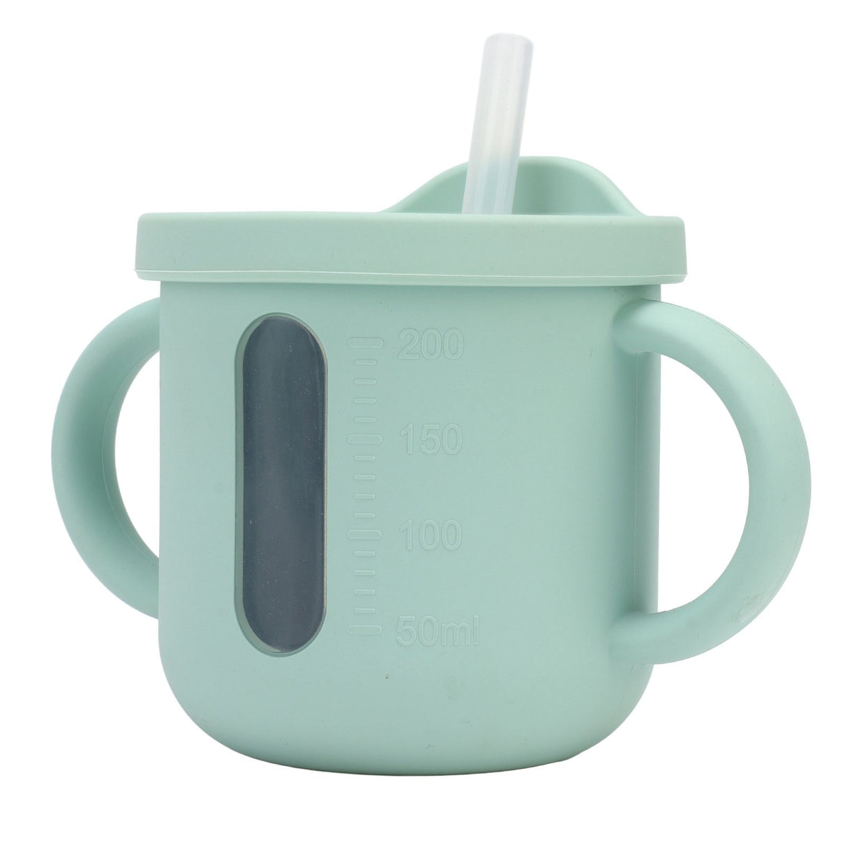 Silicone Sippy Cups Double Handles Lightweight Toddler Training Cup with Tight Leakproof Cover for Home Travelling Green