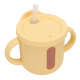 Silicone Sippy Cups Double Handles Lightweight Toddler Training Cup with Tight Leakproof Cover for Home Travelling Yellow - Extra Image