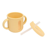 Silicone Sippy Cups Double Handles Lightweight Toddler Training Cup with Tight Leakproof Cover for Home Travelling Yellow - Extra Image
