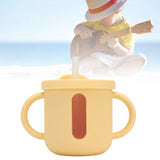 Silicone Sippy Cups Double Handles Lightweight Toddler Training Cup with Tight Leakproof Cover for Home Travelling Yellow - Extra Image