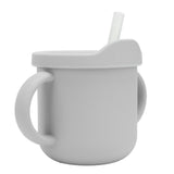 Silicone Sippy Cups Double Handles Lightweight Toddler Training Cup with Tight Leakproof Cover for Home Travelling Grey - Extra Image