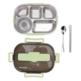 Lunch Container Box Stainless Steel Thermal Lunch Storage Box with Soup Bowl Chopsticks Spoon for Adults Children Green