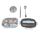 Lunch Container Box Stainless Steel Thermal Lunch Storage Box with Soup Bowl Chopsticks Spoon for Adults Children Blue