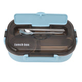 Lunch Container Box Stainless Steel Thermal Lunch Storage Box with Soup Bowl Chopsticks Spoon for Adults Children Blue - Extra Image