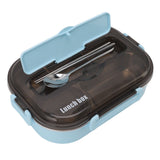 Lunch Container Box Stainless Steel Thermal Lunch Storage Box with Soup Bowl Chopsticks Spoon for Adults Children Blue - Extra Image