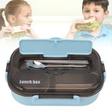 Lunch Container Box Stainless Steel Thermal Lunch Storage Box with Soup Bowl Chopsticks Spoon for Adults Children Blue - Extra Image