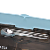 Lunch Container Box Stainless Steel Thermal Lunch Storage Box with Soup Bowl Chopsticks Spoon for Adults Children Blue - Extra Image