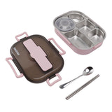 Lunch Container Box Stainless Steel Thermal Lunch Storage Box with Soup Bowl Chopsticks Spoon for Adults Children Pink - 45-Degree Angle