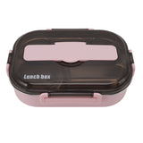 Lunch Container Box Stainless Steel Thermal Lunch Storage Box with Soup Bowl Chopsticks Spoon for Adults Children Pink - Close-Up Angle