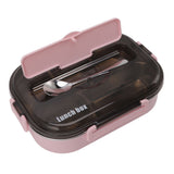 Lunch Container Box Stainless Steel Thermal Lunch Storage Box with Soup Bowl Chopsticks Spoon for Adults Children Pink - Extra Image