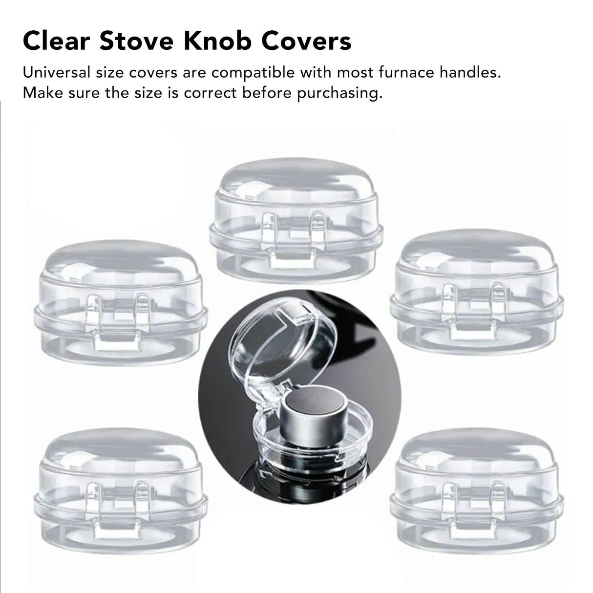 5Pcs Clear Stove Knob Covers Baby Safe Gas Stove Knob Covers Home Kitchen Switch Protection Tool for Infant Child Protector Transparent