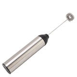 Handheld Milk Frother Lightweight Stainless Steel ABS Electric Whisk with 2 Mixing Head - Side View