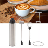 Handheld Milk Frother Lightweight Stainless Steel ABS Electric Whisk with 2 Mixing Head