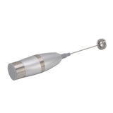 Electric Milk Frother Handheld Battery Operated Drink Mixer Portable Electric Eggbeater with Stainless Steel Whisk - Close-Up Angle