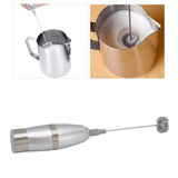 Electric Milk Frother Handheld Battery Operated Drink Mixer Portable Electric Eggbeater with Stainless Steel Whisk