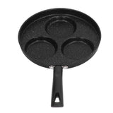 3 Cups Egg Hamburger Pan Metal Iron Heating Evenly Egg Cooker Pan with Comfortable Handle for Omelettes Burgers Pancakes