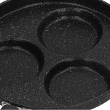 3 Cups Egg Hamburger Pan Metal Iron Heating Evenly Egg Cooker Pan with Comfortable Handle for Omelettes Burgers Pancakes