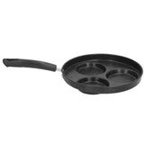 3 Cups Egg Hamburger Pan Metal Iron Heating Evenly Egg Cooker Pan with Comfortable Handle for Omelettes Burgers Pancakes - Extra Image