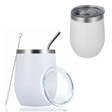 Stainless Steel Thermal Cup Large Capacity Non Slip Outdoor Portable Thermal Coffee Mug Gift White 12oz 360ml - Top-Down View