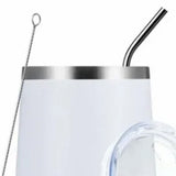 Stainless Steel Thermal Cup Large Capacity Non Slip Outdoor Portable Thermal Coffee Mug Gift White 12oz 360ml - Extra Image